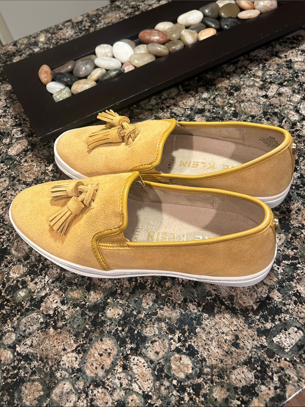 Suede Tassel Slip-On Sneakers - Yellow